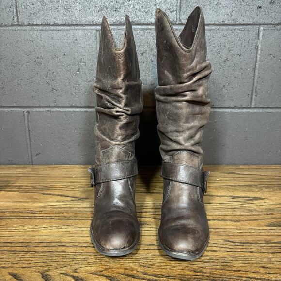 Matisse Willie Brown Leather Slouch Western Boots Women’s 7M Made in Brazil - Picture 3 of 8